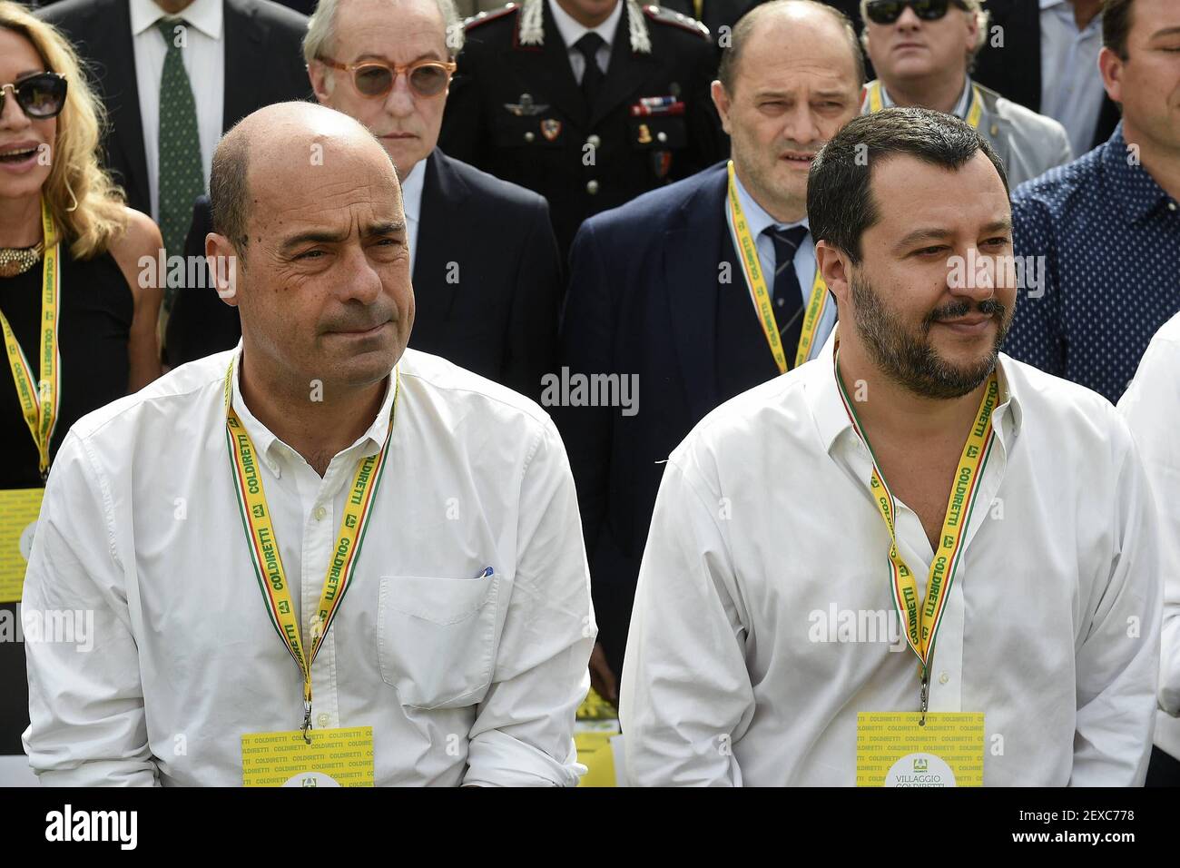 Fotorepertoire, Italien. März 2021, 04th. Nicola Zingaretti und Matteo Salvini im Dorf Coldiretti im Circus Maximus (Rom - 2018-10-05, LUIGI MISTRULLI) PS das Foto kann in Übereinstimmung mit dem Kontext verwendet werden, in dem es aufgenommen wurde, und ohne die diffamierende Absicht des Dekors der vertretenen Personen.nur redaktionelle Verwendung Quelle: Independent Photo Agency/Alamy Live News Stockfoto