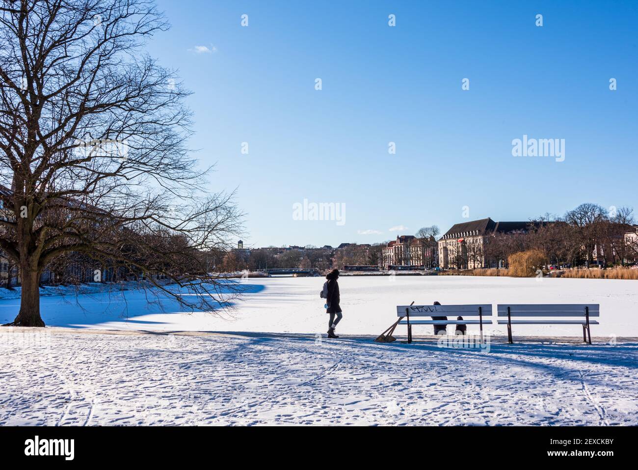 Winterliche Impressionen aus Schleswig-Holstein mit Eis und Schnee im kalten Norden Stockfoto