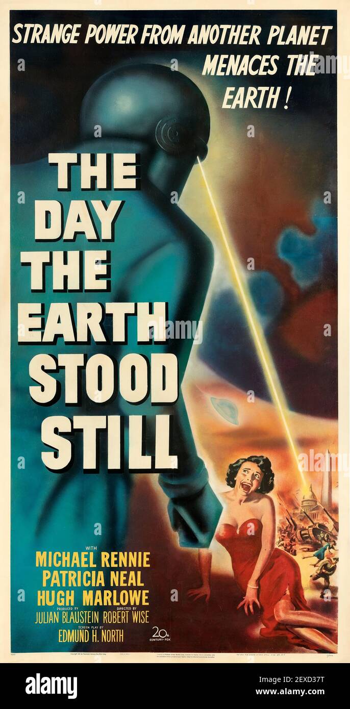 Vintage-Filmplakat - der Tag, an dem die Erde still stand (Arbeitstitel: Abschied zum Meister und Reise zur Welt) 1951 Stockfoto