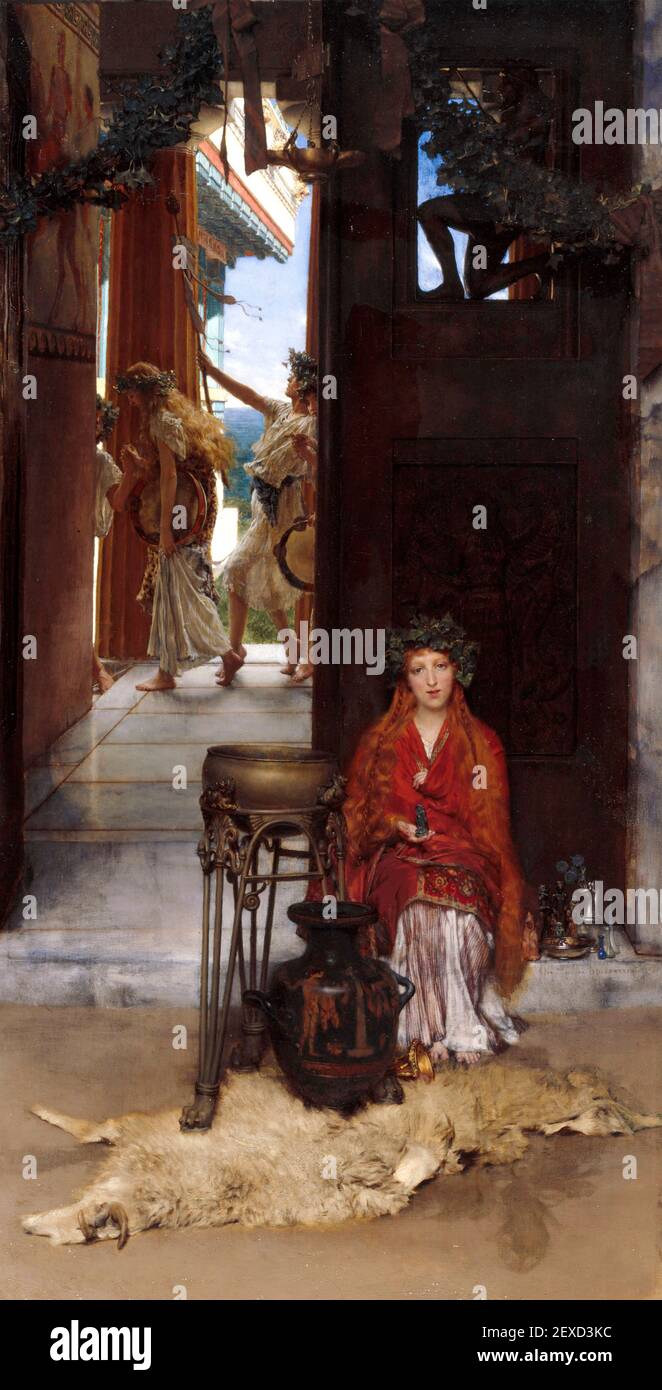 Lawrence Alma-Tadema. Gemälde mit dem Titel "The Way to the Temple" von der britisch-niederländischen Künstler, Sir Lawrence Alma-Tadema ( B.. Lourens Alma Tadema, 1836-1912), Öl auf Leinwand, 1882 Stockfoto