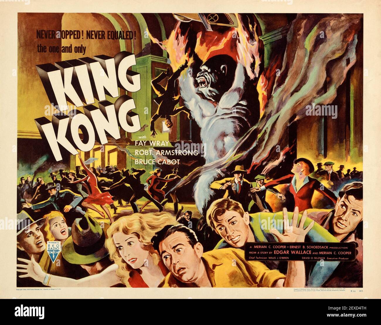King Kong Poster. 1933. Altes und vintage Horrorfilm Poster / Bild. Stockfoto