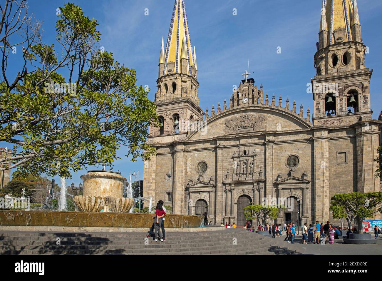 Spanische Renaissance Kathedrale der Himmelfahrt unserer Lieben Frau / Catedral de la Asunción de María Santísima in der Stadt Guadalajara, Jalisco, Mexiko Stockfoto
