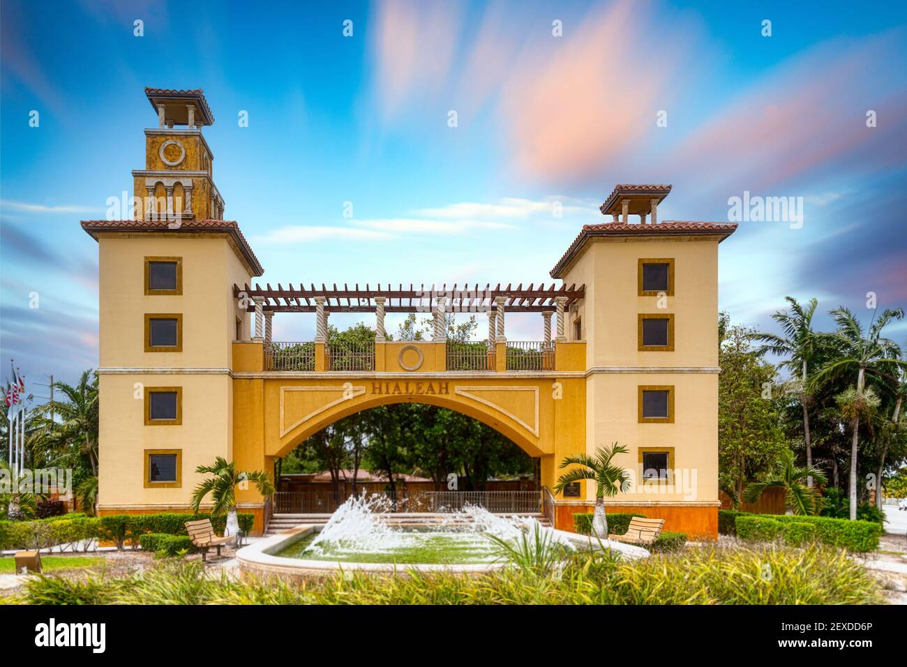 Hialeah Eingangsdenkmal, Florida, USA Stockfoto