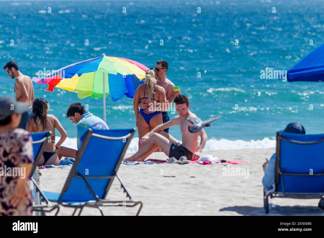 Frühlingsferien 2021 auf Fort Lauderdale Beach Stockfoto