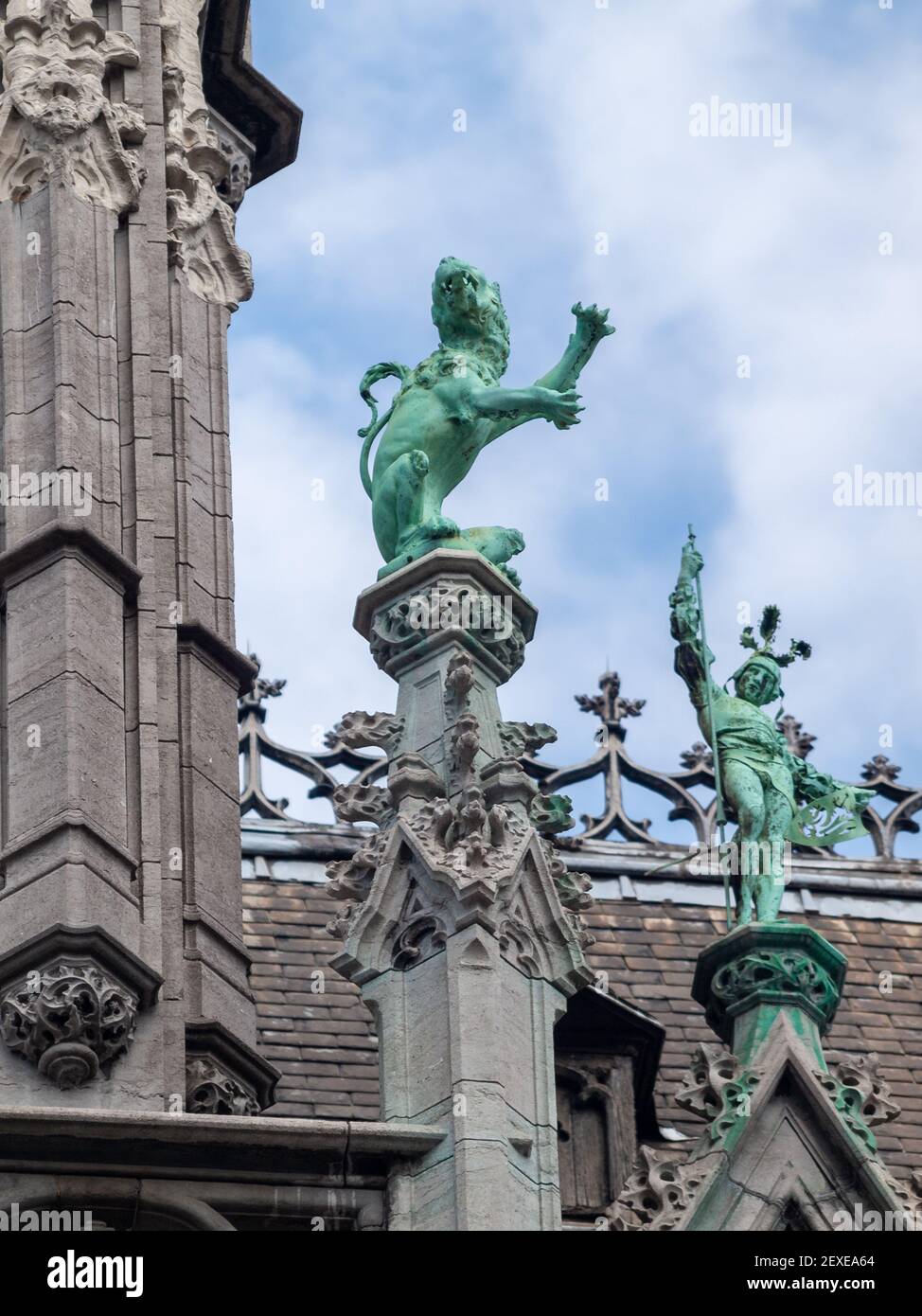 Skulptur aus der Maison du Roi in Brüssel Grand Place Stockfoto
