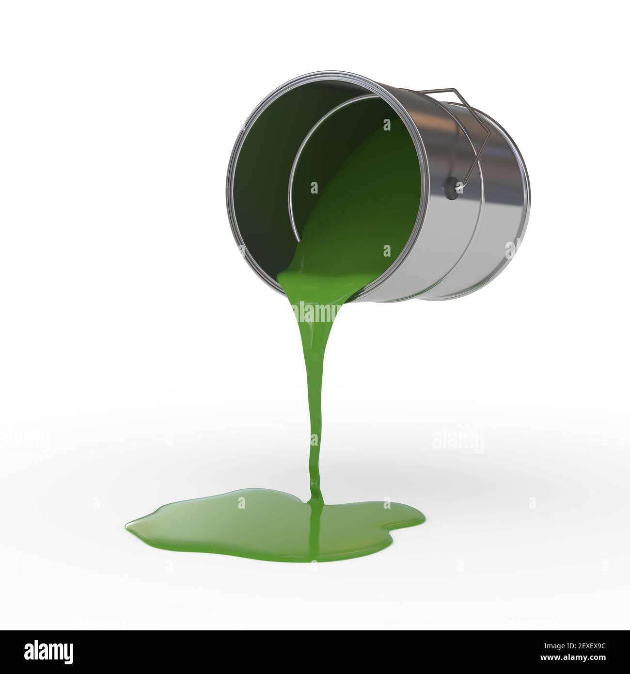 Grüner Farbbehälter Stockfoto