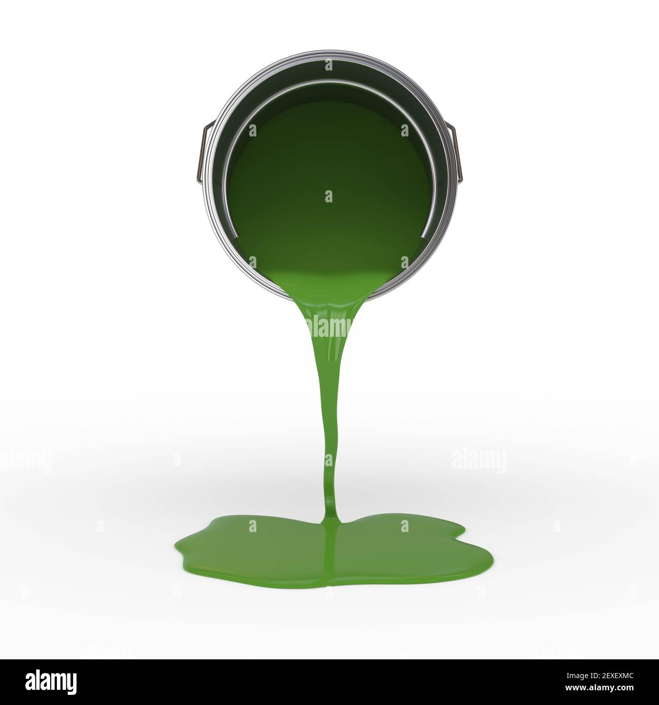 Grüner Farbbehälter Stockfoto