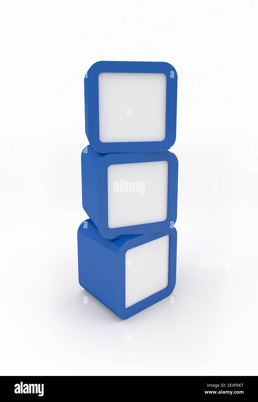 Würfeldesign mit leeren Räumen Stockfoto