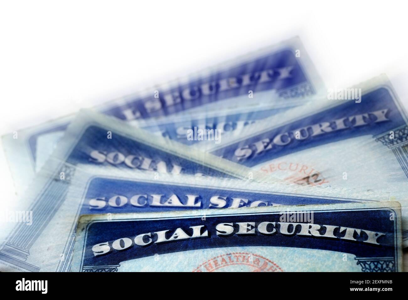 Sozialversicherung Karten zur Identifikation und retirment USA Stockfoto