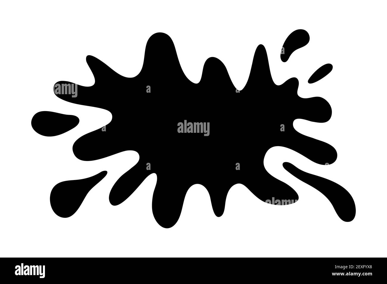 Abstrakte schwarze Tinte Blot Hintergrund. Vektorgrafik. Grunge Textur für Karten und Flyer Design. Ein Modell für die Erstellung von digitalen Bürsten. Stock Vektor