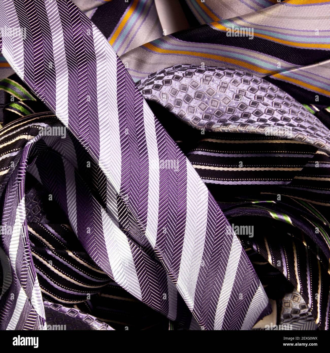 Krawatten Mit Herren-Ausschnitt Stockfoto