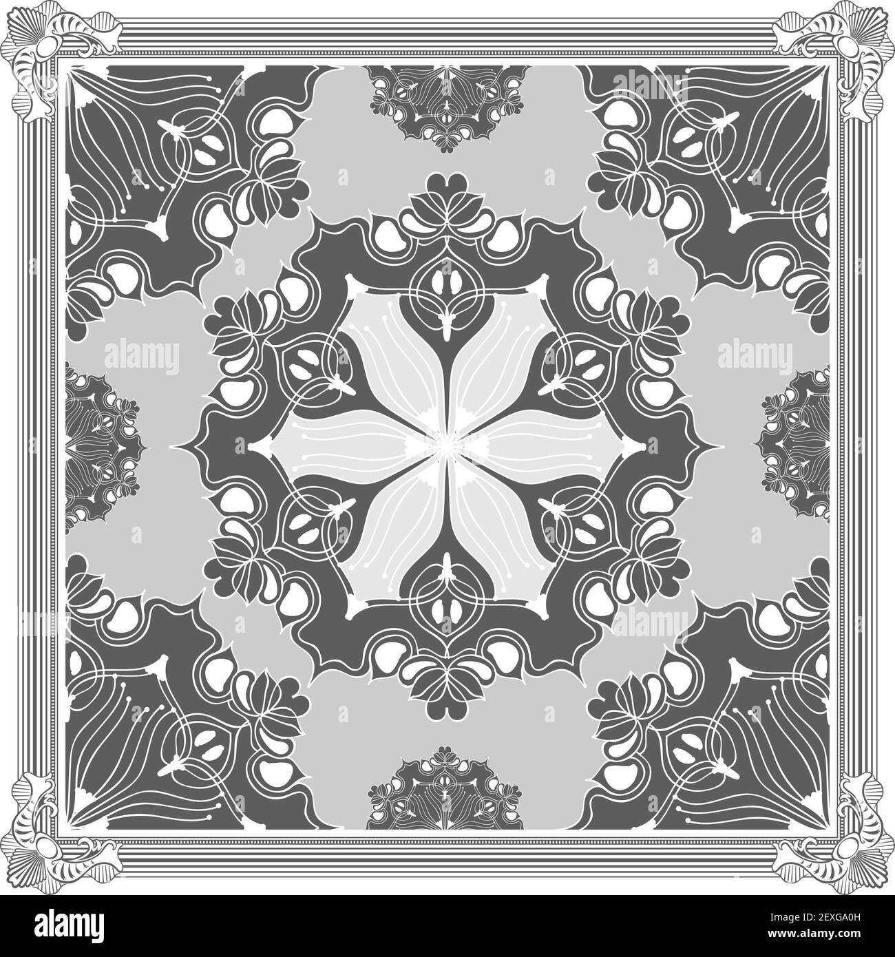 Ein abstrakter grafischer Hintergrund mit ethnischen Tribal Ornamenten mit schönen Blumenmuster Stockfoto