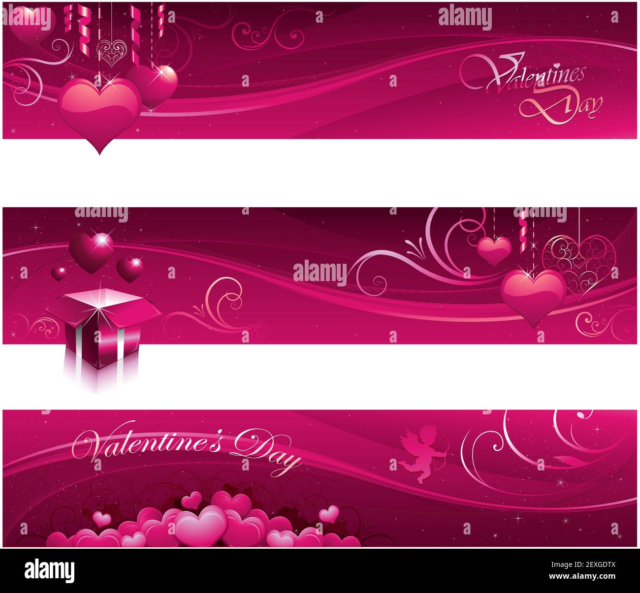 Valentinstag Grußkarte Banner Stockfoto