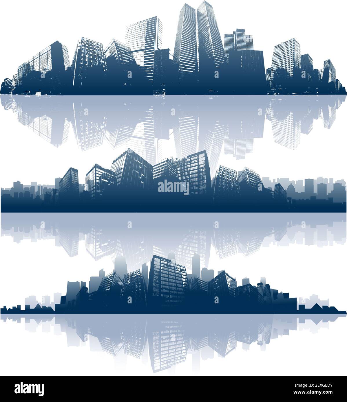 Stadtansichten-Silhouetten-Hintergrund Stockfoto