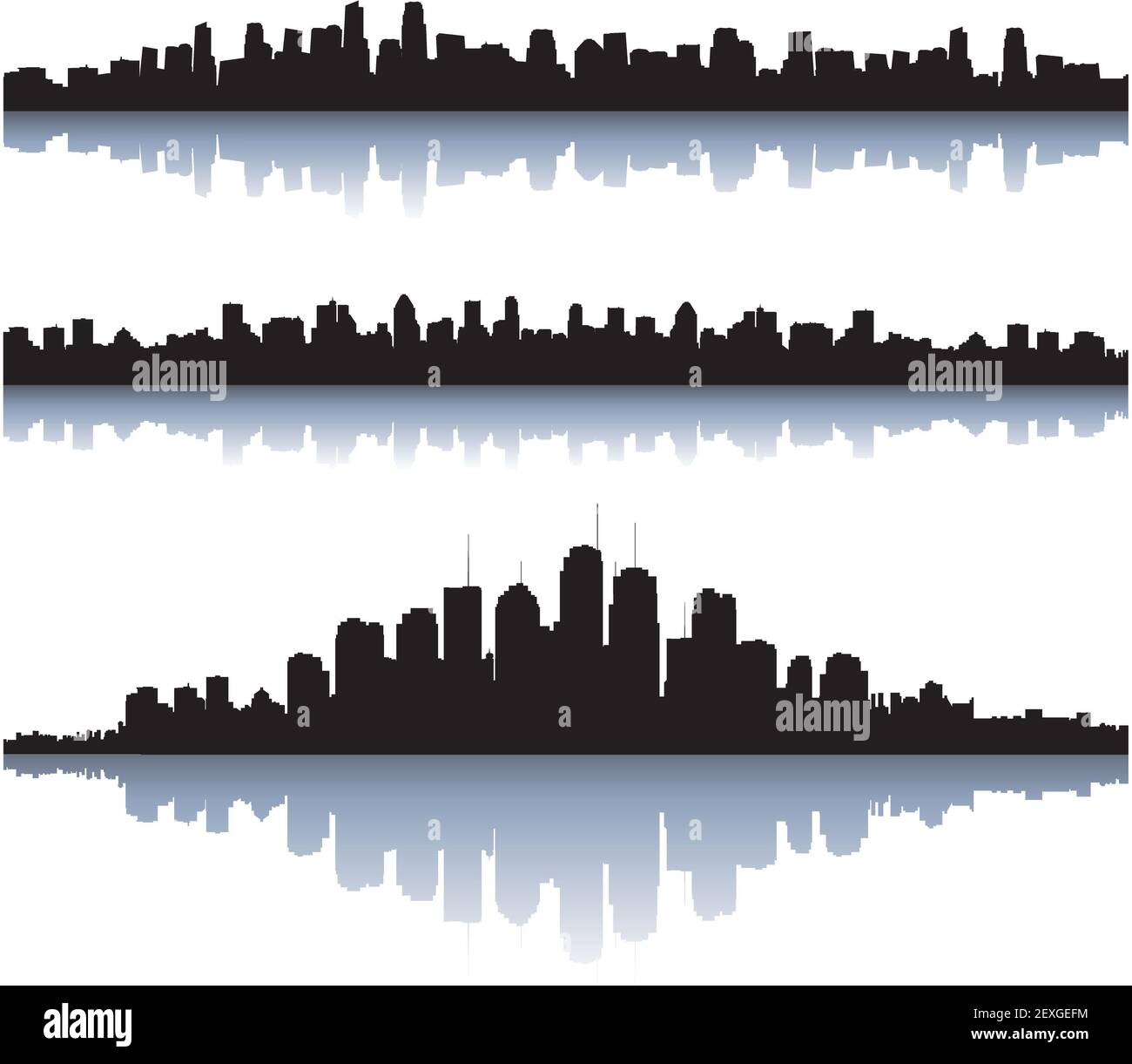 Stadtansichten-Silhouetten-Hintergrund Stockfoto
