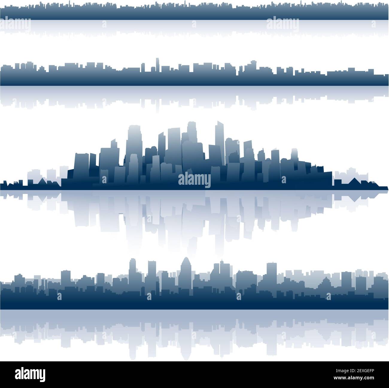 Stadtansichten-Silhouetten-Hintergrund Stockfoto