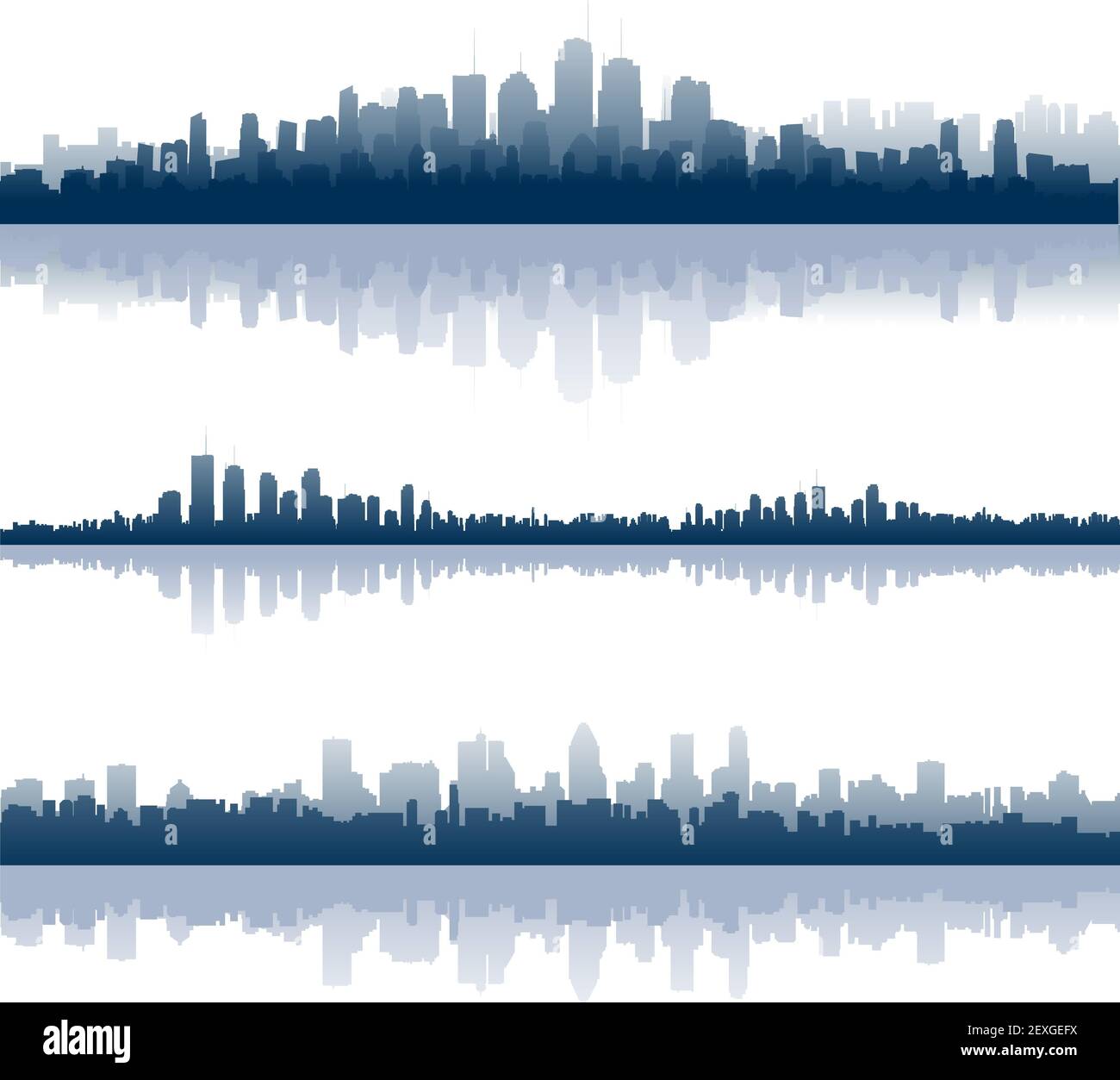 Stadtansichten-Silhouetten-Hintergrund Stockfoto