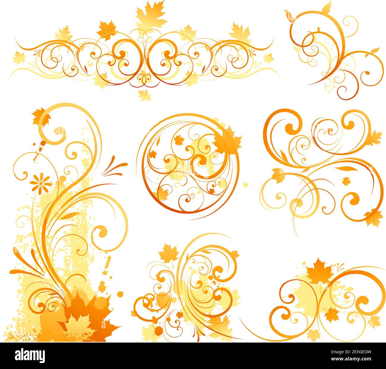 Herbst Blumen ornament Stockfoto