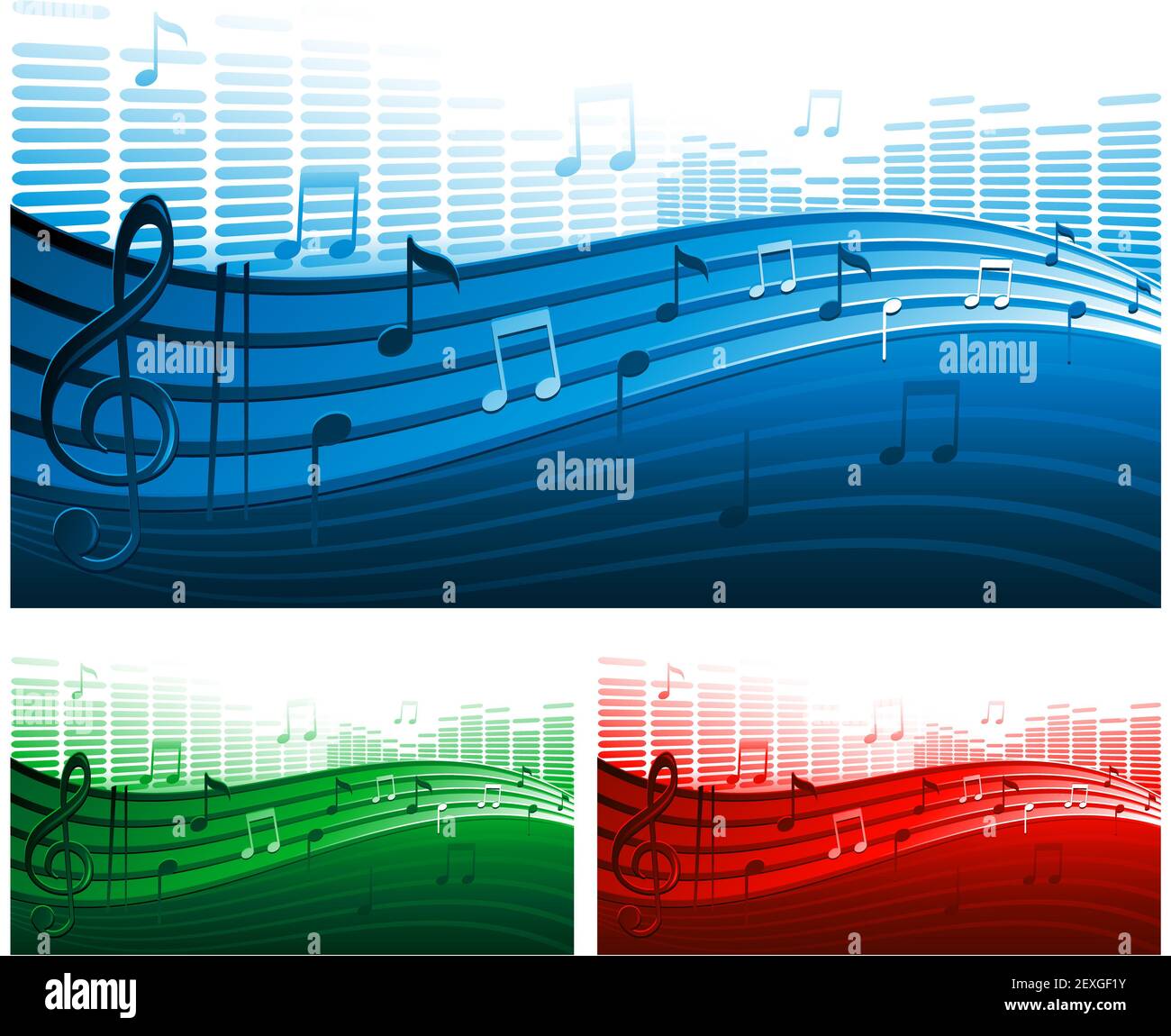 Musik-Noten auf Notenzeilen Stockfoto