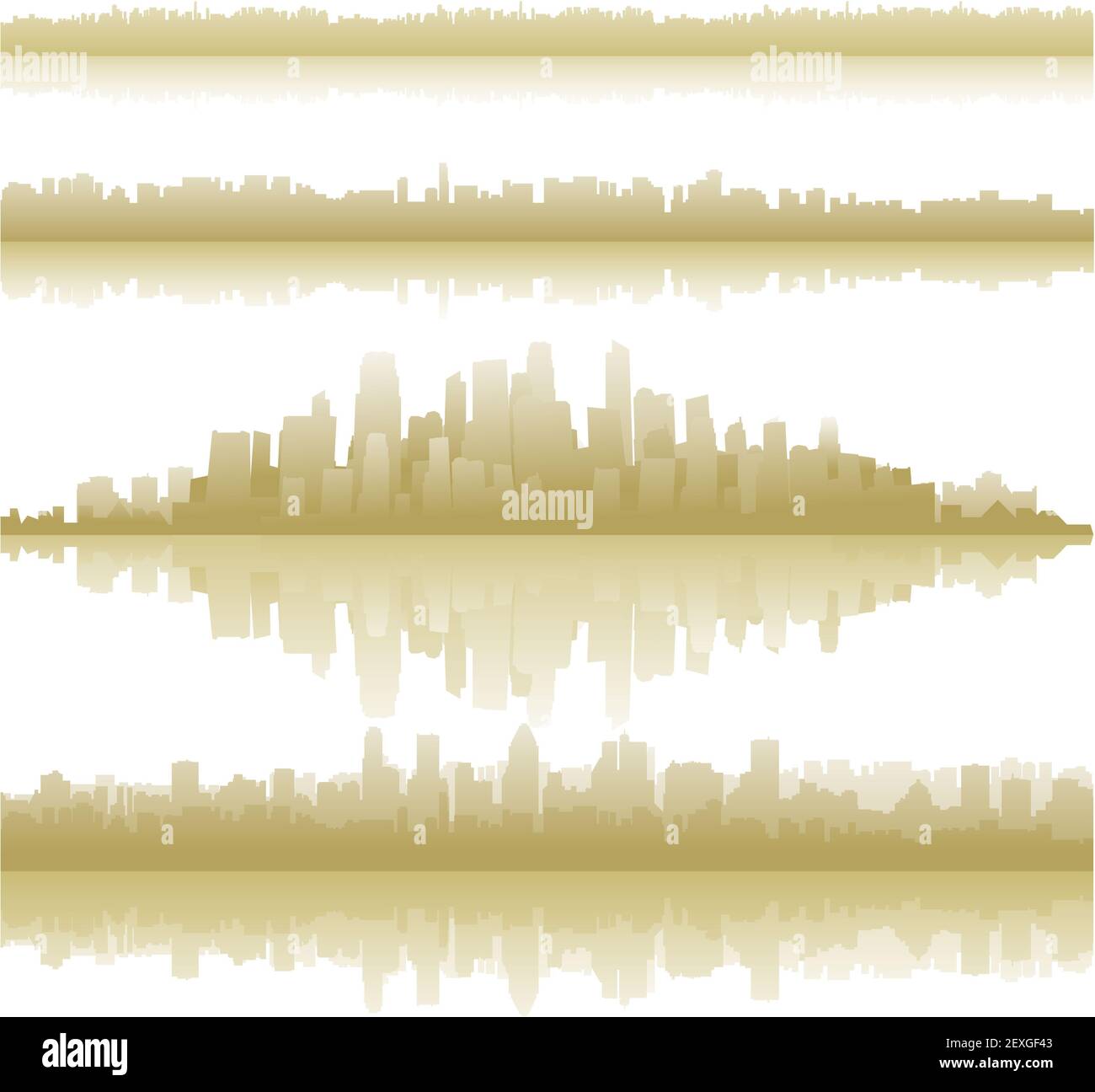 Stadt Landschaft Reflexion über Wasser Stockfoto