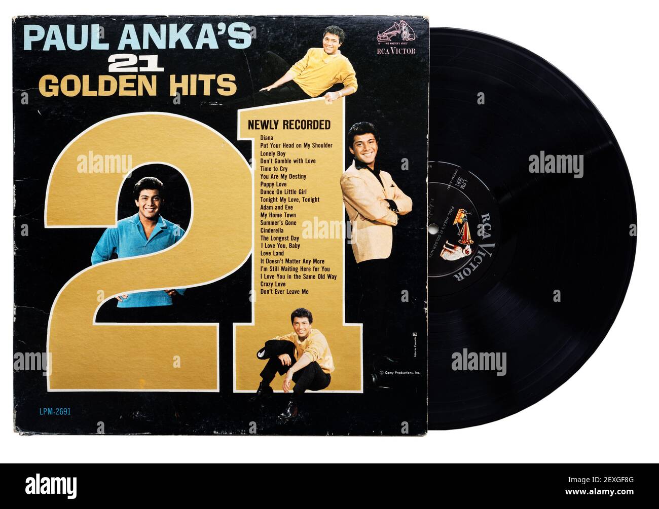 Paul Ankas 21 Golden Hits von Paul Anka Vinyl Album Stockfoto
