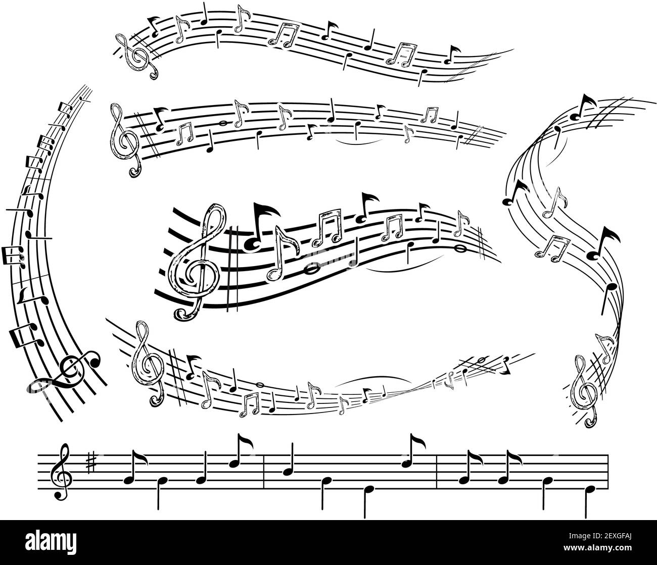 Musik Noten auf Musik Blatt Stockfoto