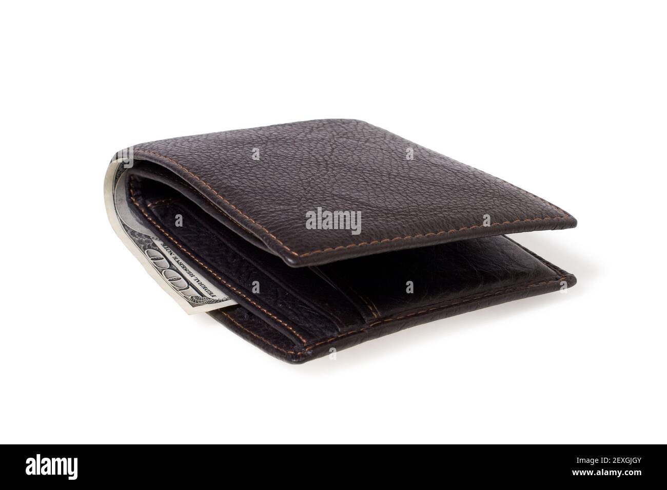 Geldbörse mit Dollar Stockfoto