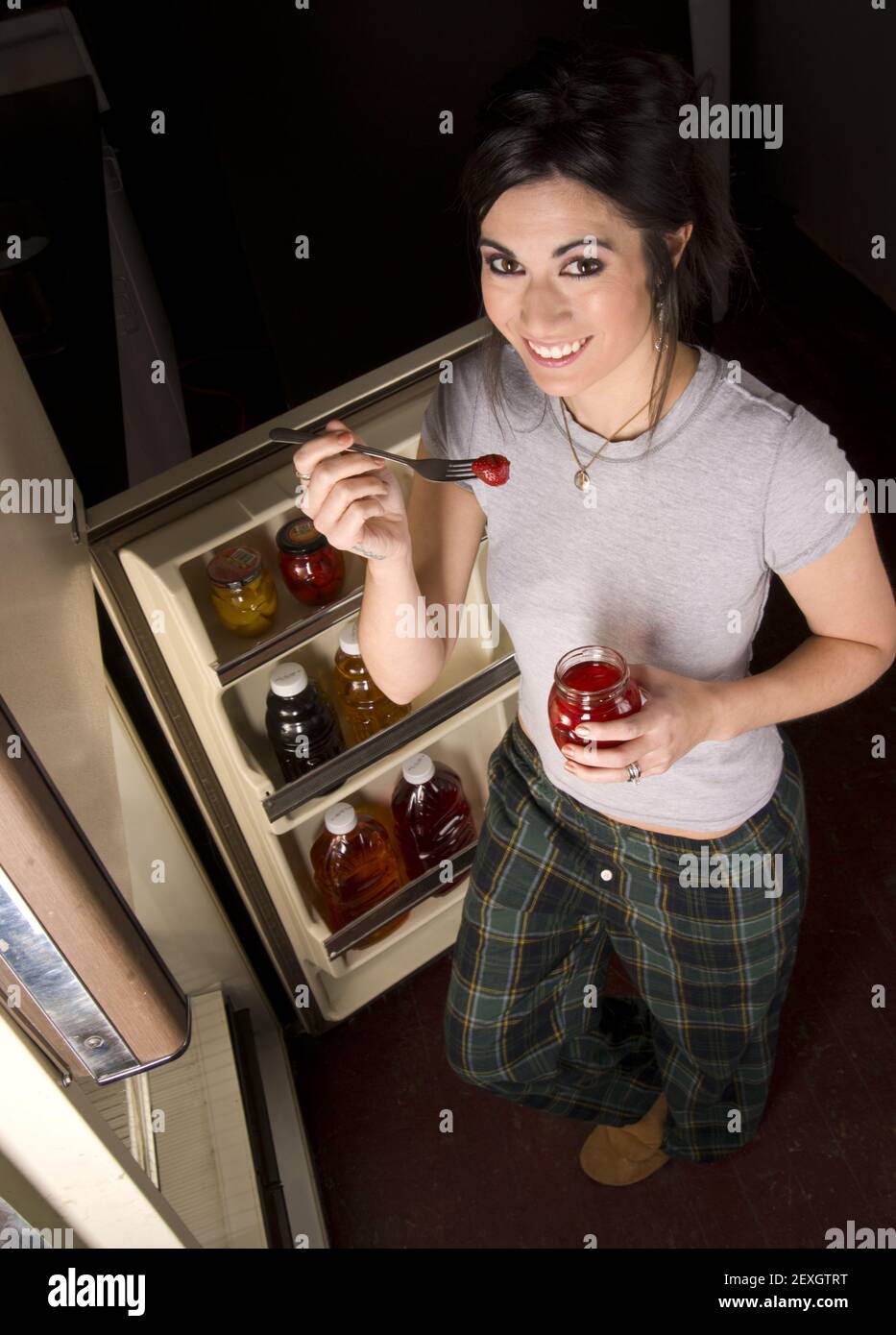 Kühlschrank-Besuch Stockfoto