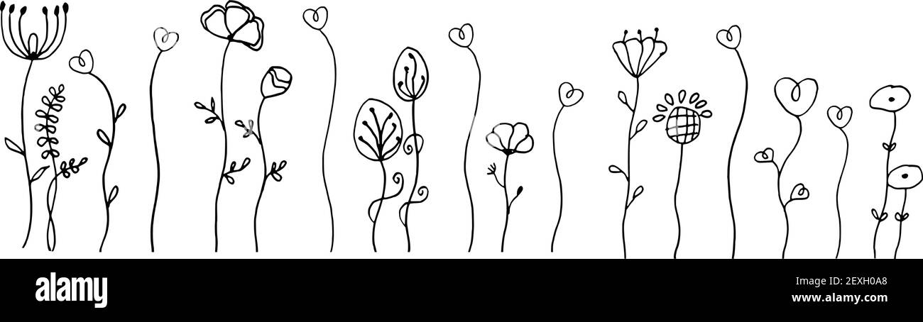 vektor Zeichnung schwarz und weiß Garten Design Hintergrund Stock Vektor