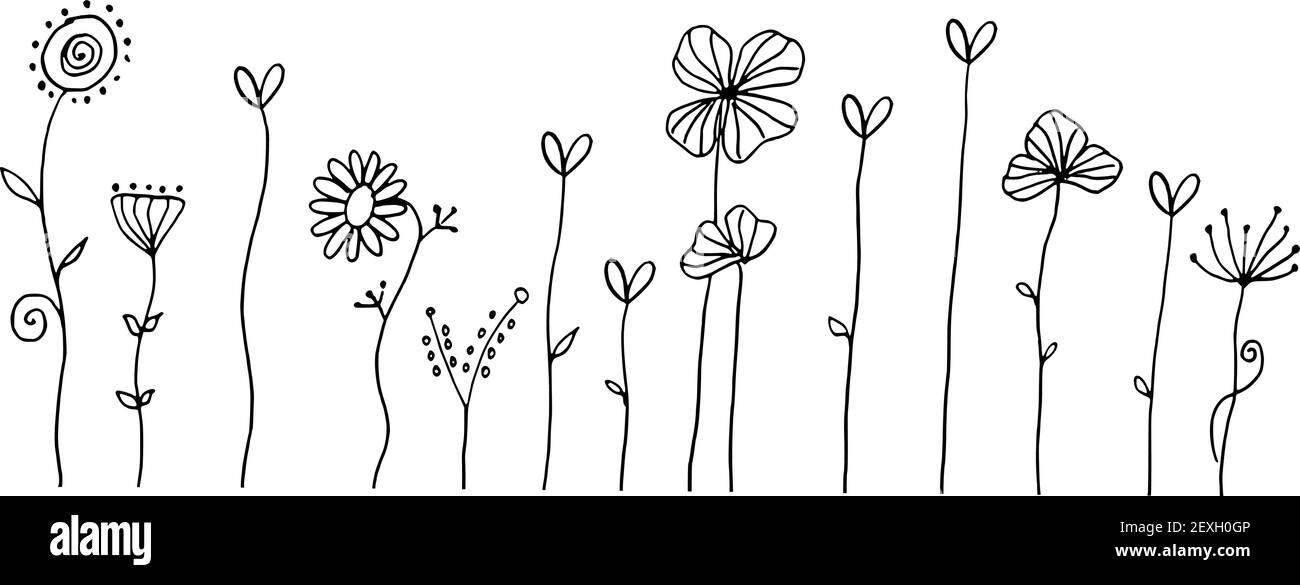 vektor Zeichnung schwarz und weiß Garten Design Hintergrund Stock Vektor