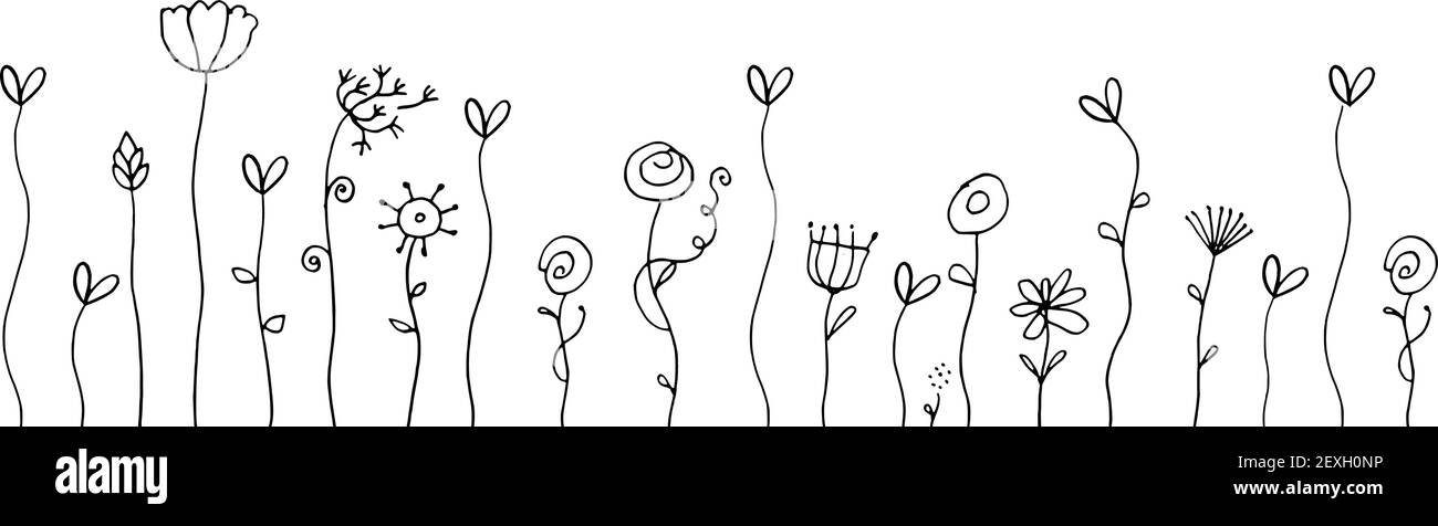 vektor Zeichnung schwarz und weiß Garten Design Hintergrund Stock Vektor