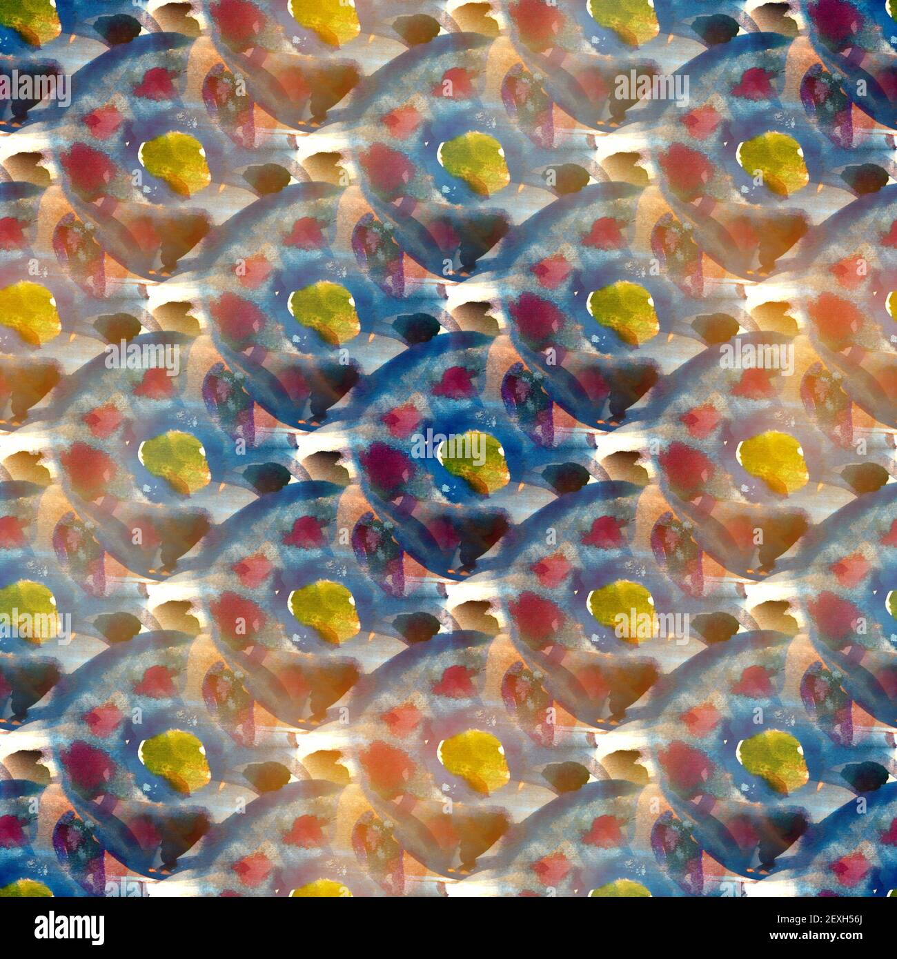 Nahtlose blau, rot, gelb bunte Aquarell handgefertigt, schön Stockfoto Nahtlose blau, rot, gelb bunte Aquarell handgefertigt, schön Stockfoto