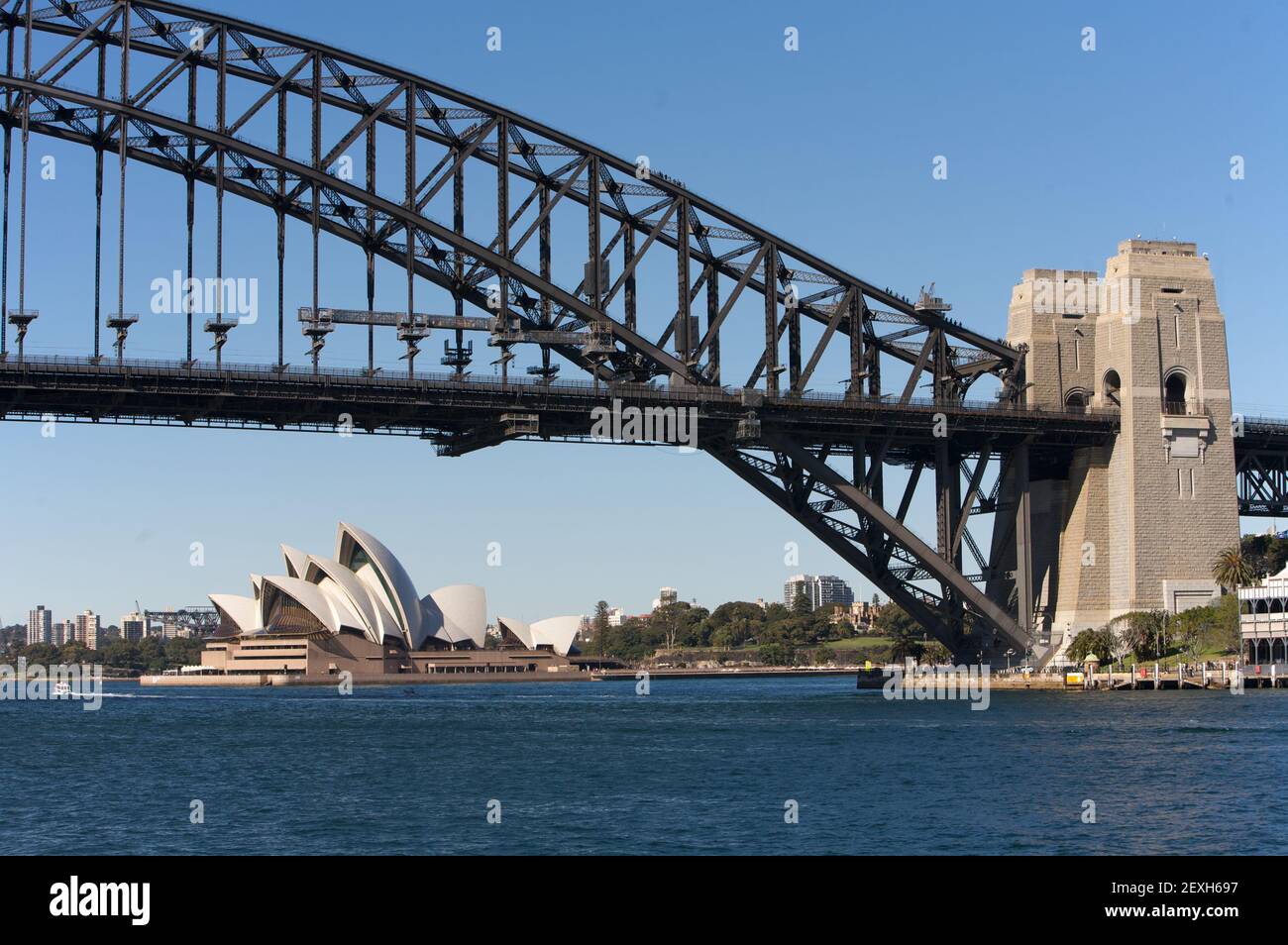 Sydney Opera House und Harbour Bridge Australia Stockfoto