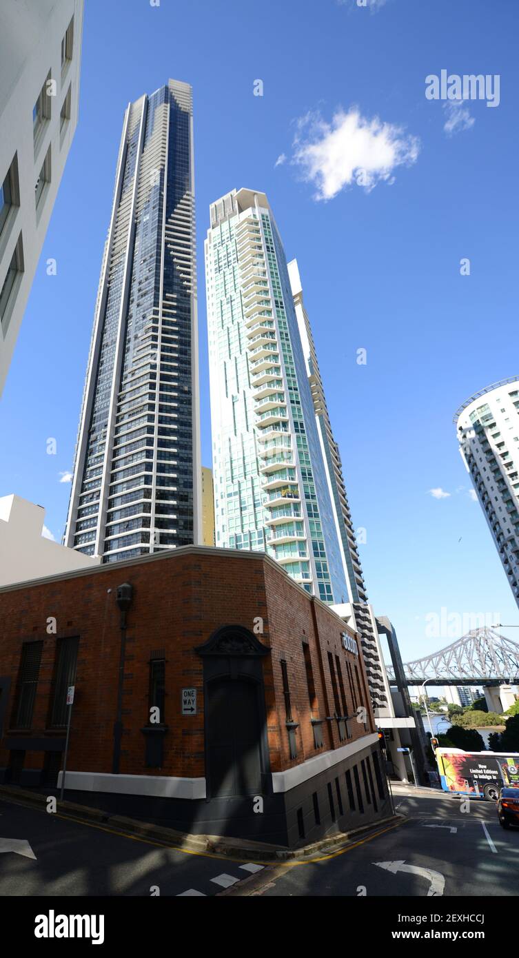 Wechselnde Skyline von Brisbane, Australien. Stockfoto