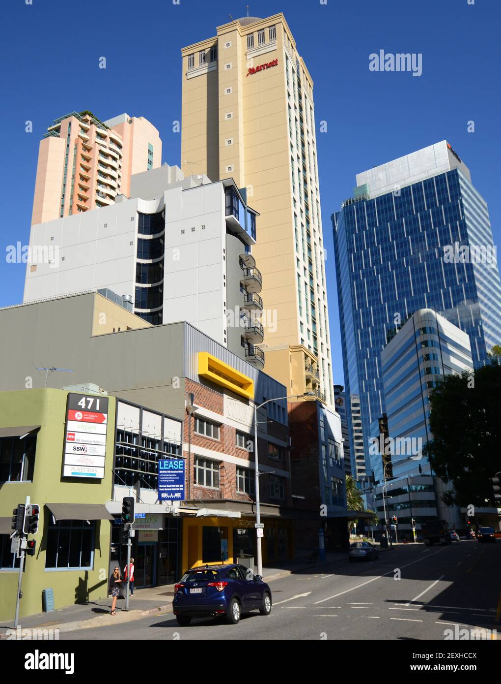 Wechselnde Skyline von Brisbane, Australien. Stockfoto