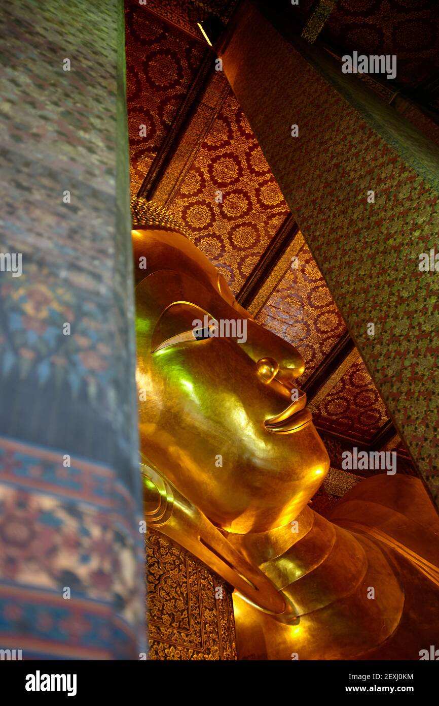 Der liegende Buddha im Wat Pho, Bangkok, Thailand Stockfoto