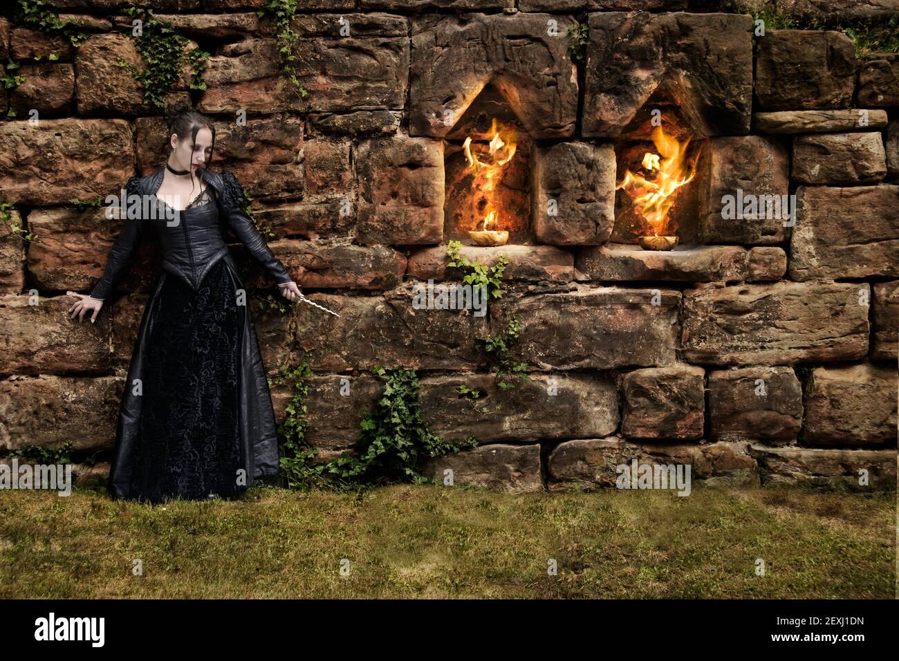 Feuerritual Stockfoto