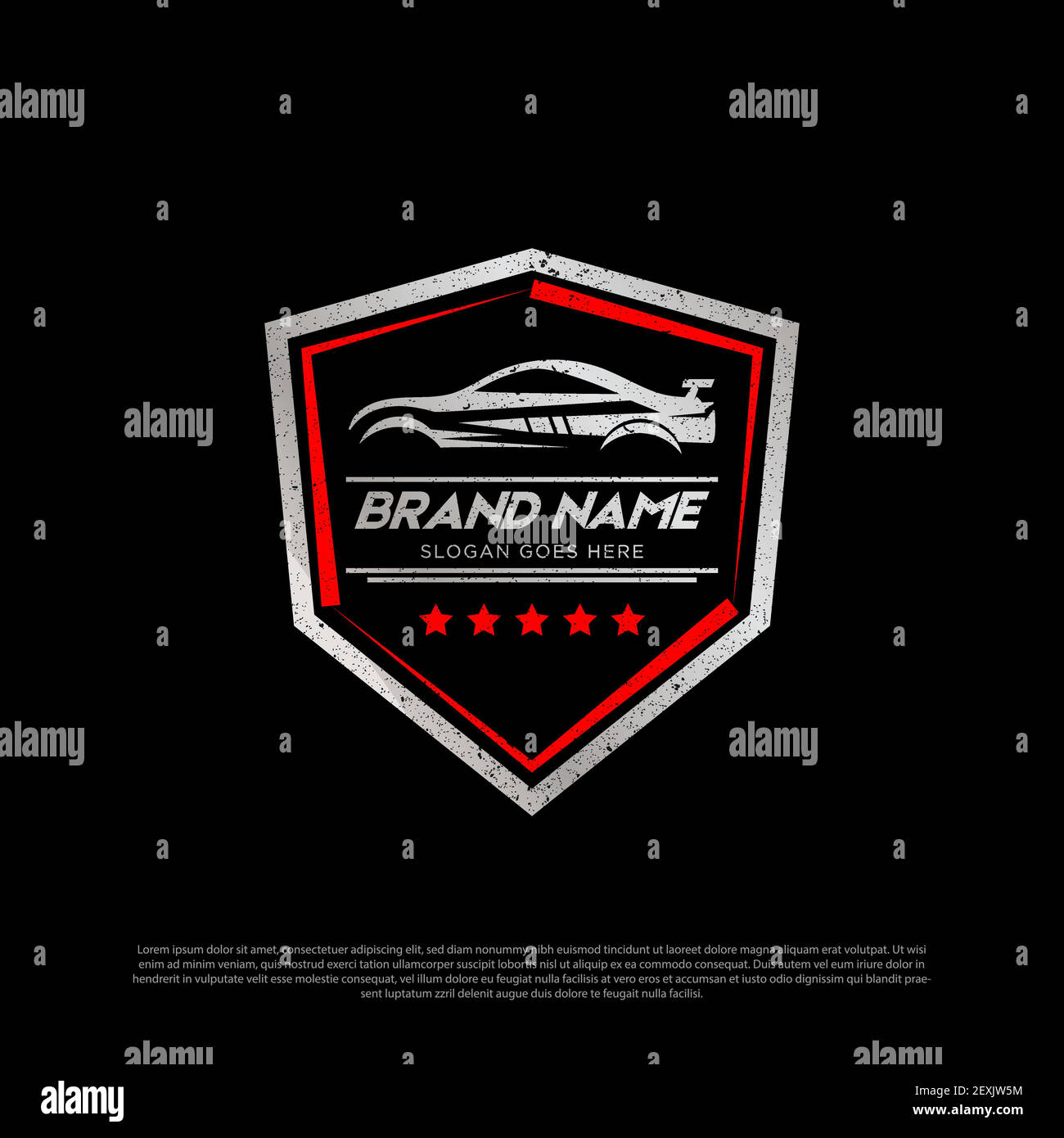 Metallic Autos Premium Vector Logo Schild Bild, Kfz-Service und Reparatur Logo Design-Vorlage Stock Vektor