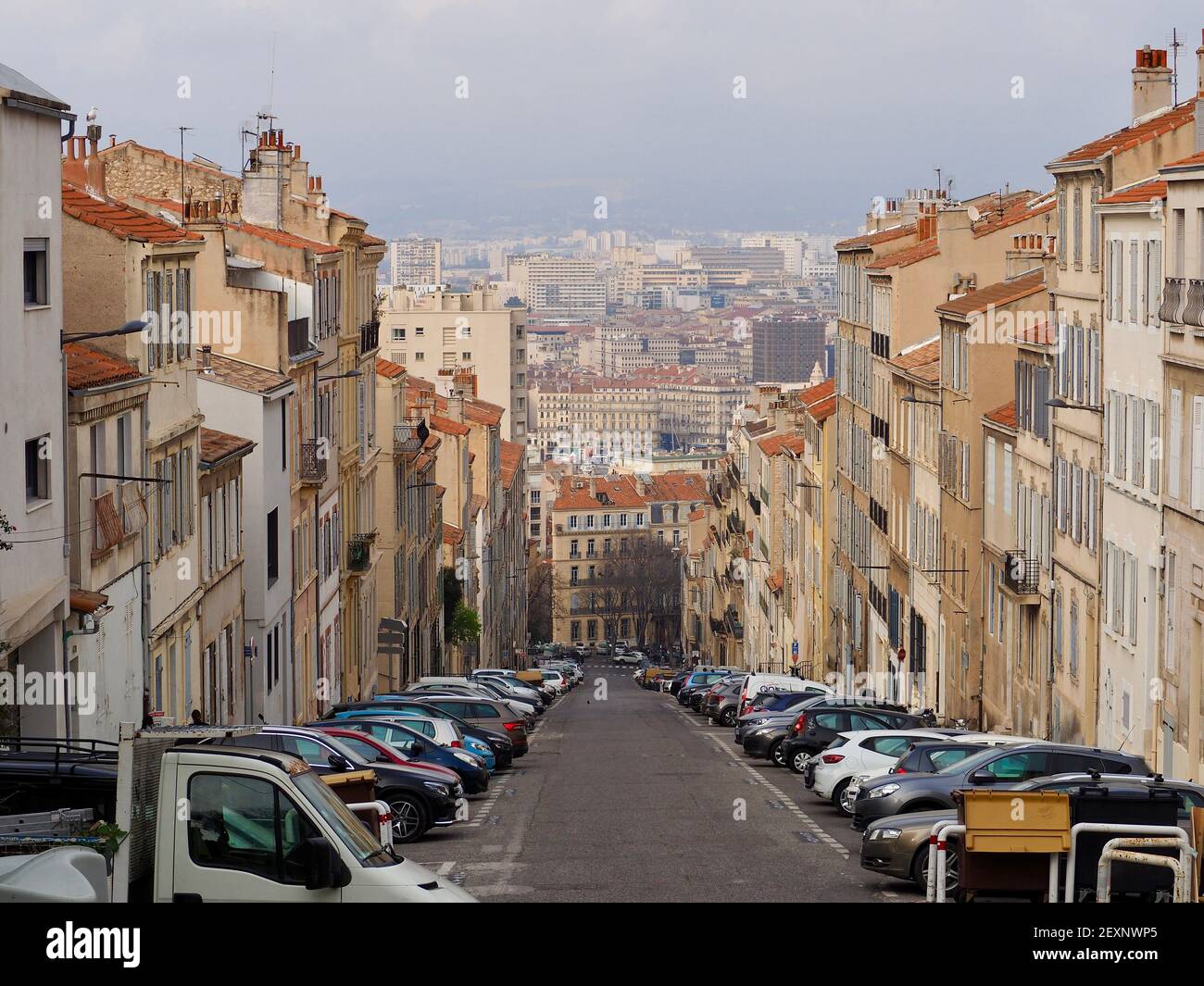 Blick auf die Straße von Marseille in Frankreich. Sud d era France région PACA Stockfoto