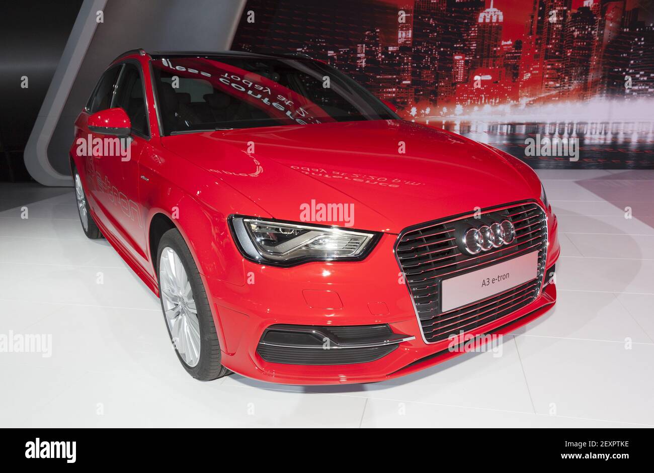Exterieur-Design des Audi A3 e-tron car Edition 2015 am 16th. April 2014 auf der New York International Auto Show in New York (Foto: Lev Radin/Sipa USA) Stockfoto