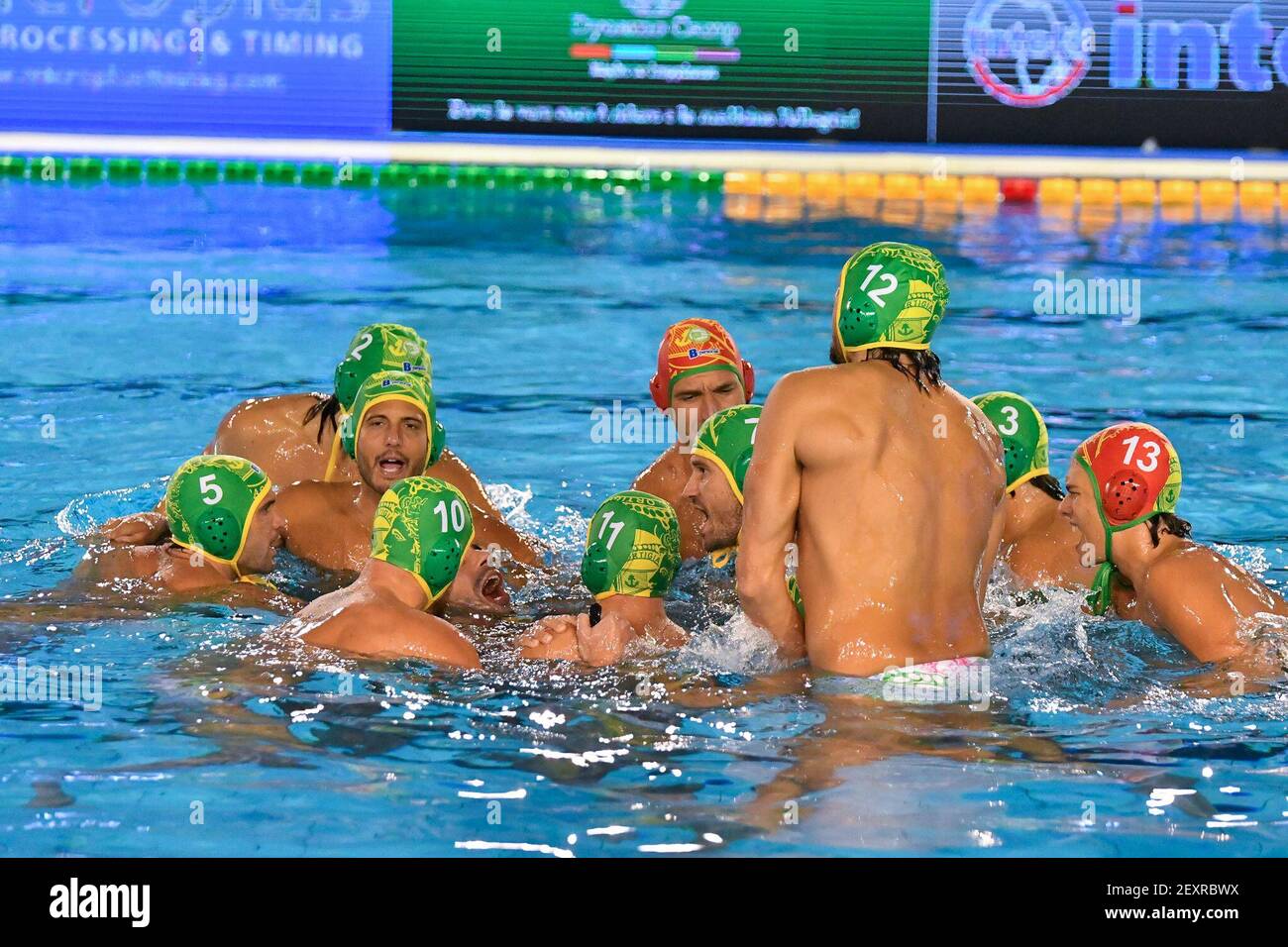 Rom, Italien. März 2021, 04th. LEN Champions League Gruppe A Ostia Roma. LEN Champions League Pro Recco gegen CC Ortigia. (Foto: Carlo Cappuccitti/Pacific Press) Quelle: Pacific Press Media Production Corp./Alamy Live News Stockfoto