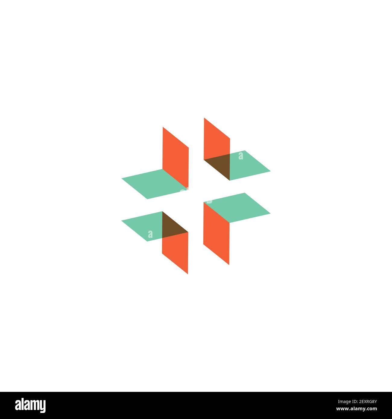 Tele Medicine Logo Konzept, abstrakte geometrische medizinische Kreuz Symbol, Farbe Overlay Form, neue med Technologie Zeichen, Innovation Medizin, Vektor Stock Vektor