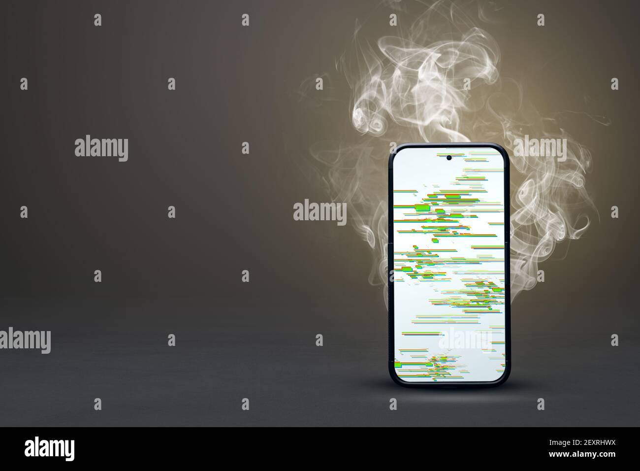 Smartphone mit einem Bildschirmbruch Stockfoto