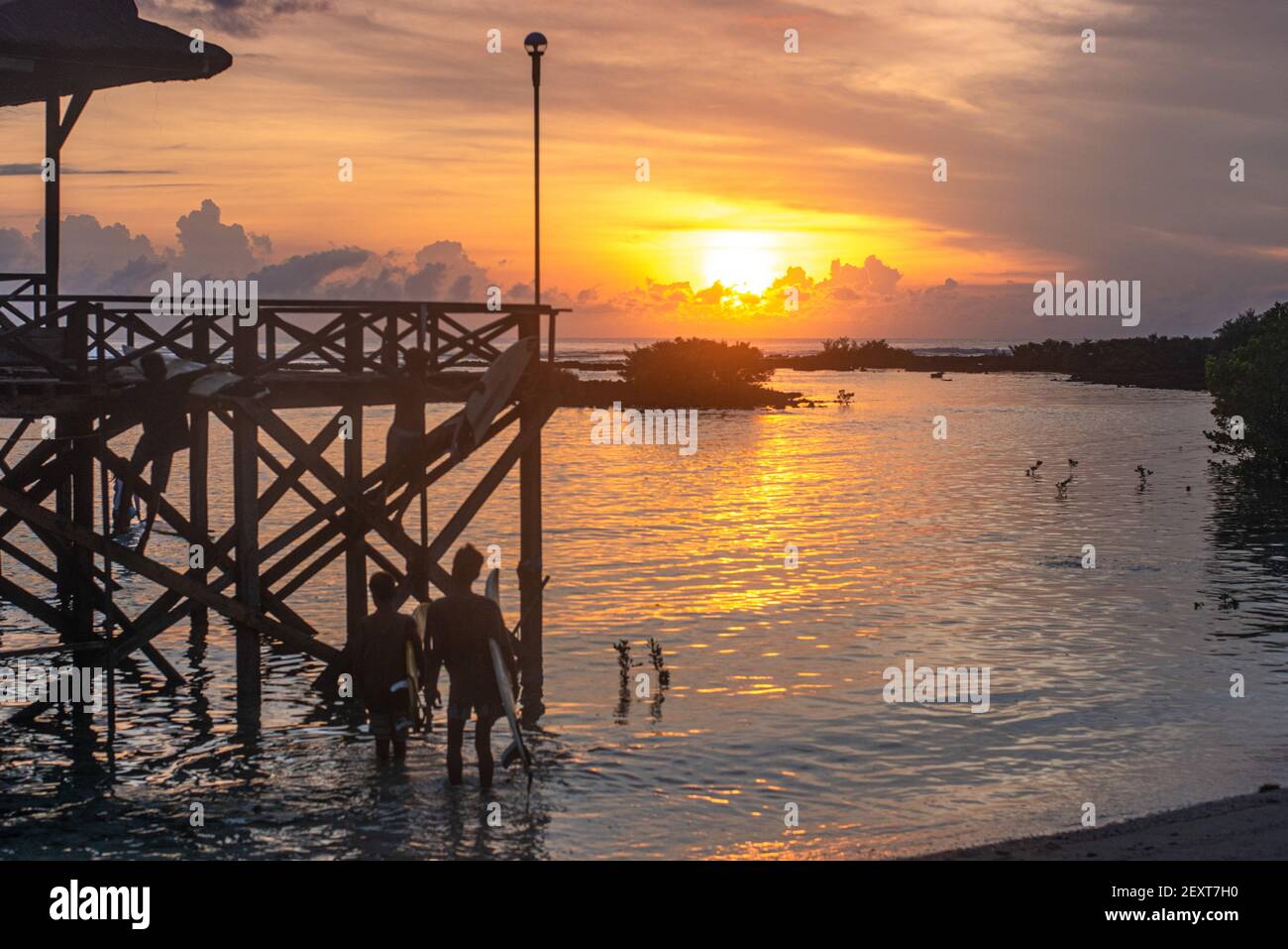 Cloud 9 Cloud9 Tower Surf Spot Siargao Island Die Philippinen Stockfoto