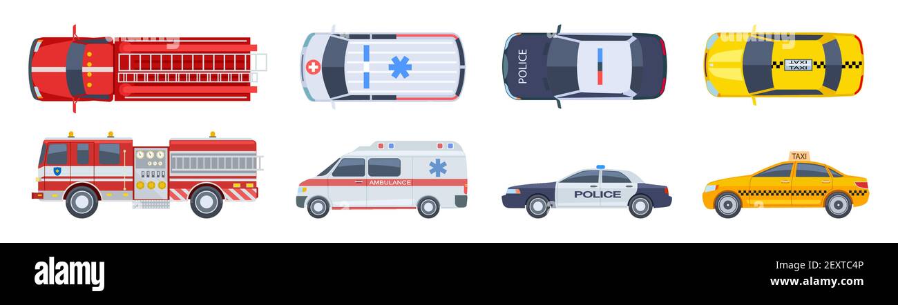 Notarzteinsatzfahrzeug + Polizeiauto Notarzt Polizei Sirene Spie