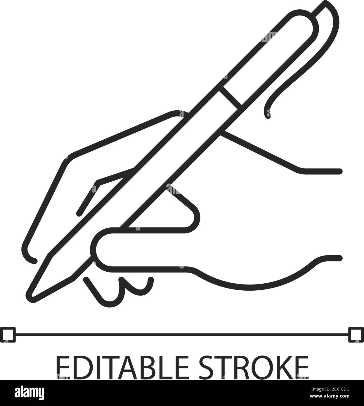 Handschrift mit linearem Stift-Symbol Stock Vektor