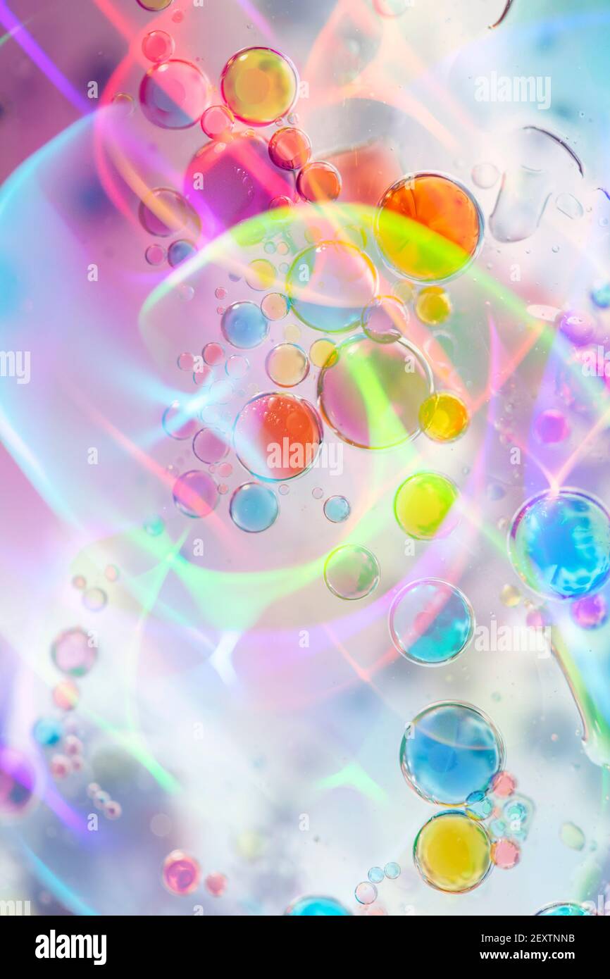 Schöne abstrakte Space Age Blasen, Kugeln und Swirls Stockfoto