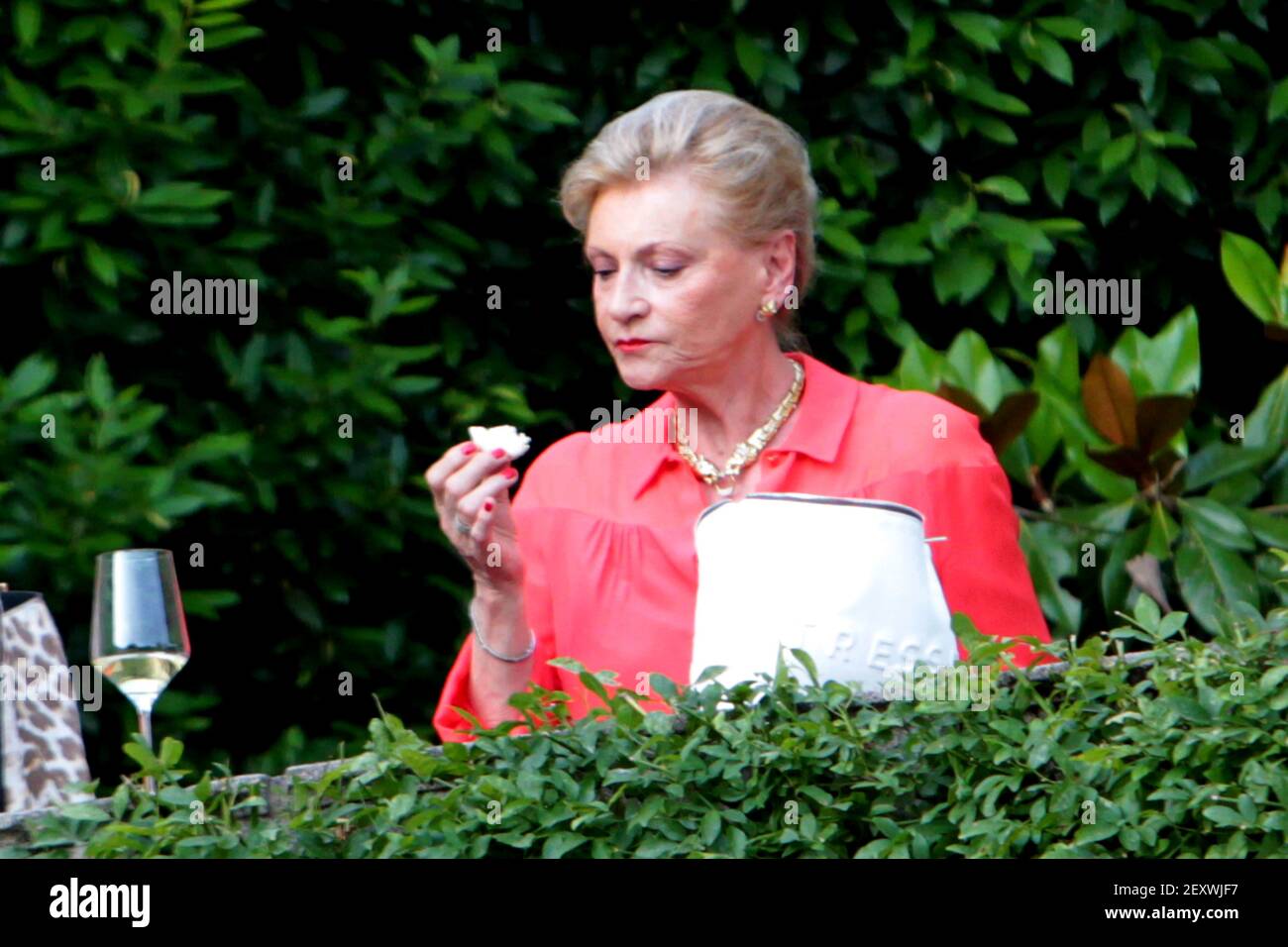 Taufe von Michelle Hunziker und Tomaso Trussardis Tochter Sole in Bergamo, Italien, am 8. Juni 2014. (Foto von Max Botta/Sipa USA) Stockfoto