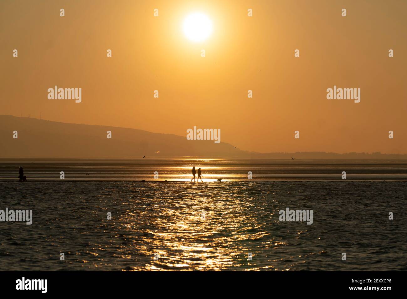 Eingesandtes Bild von Jon Super (07974 356-333) West Kirby Marine Lake Sunset, Wirral, Großbritannien 1. März 2021. (Foto von Jon Super) (Foto/Jon Super 0 Stockfoto