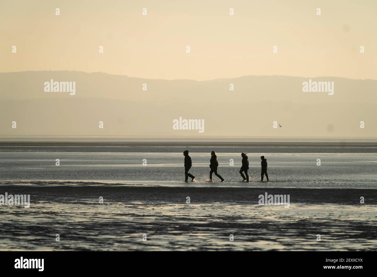 Eingesandtes Bild von Jon Super (07974 356-333) West Kirby Marine Lake Sunset, Wirral, Großbritannien 1. März 2021. (Foto von Jon Super) (Foto/Jon Super 0 Stockfoto